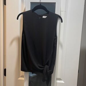 Aritzia Babaton Black Tie-Front Blouse